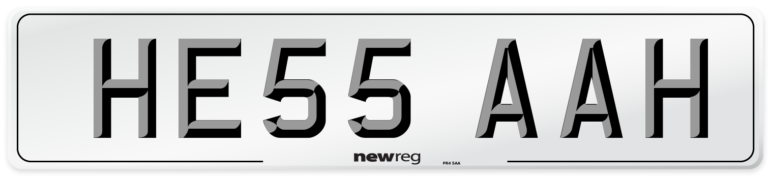 HE55 AAH Number Plate from New Reg